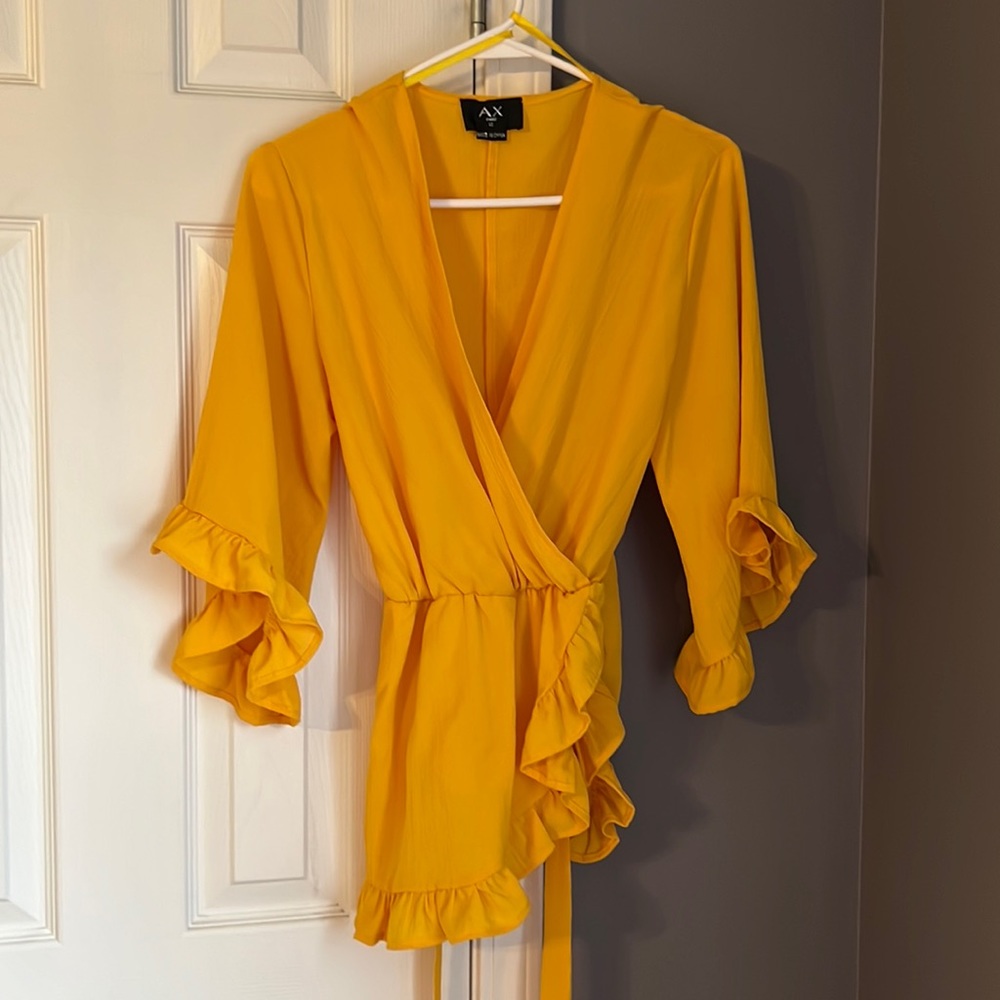 Yellow wrap top